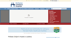 Desktop Screenshot of mcmasterchildrenshospital.ca